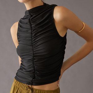 Anthropologie  En Elly Ruched Mock-Neck Tank Top | NWT | Size L